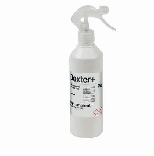 Linea Deo Superfici Dexter Deo Ambienti superconcentrato 15% DESCRIZIONE: Profumatore-deodorante per ambienti contro i cattivi odori.