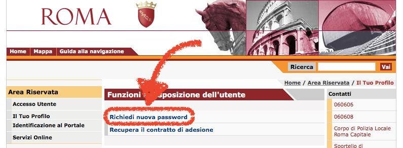 Figura 1: La pagina del portale con il link alla funzione di reset della password Il sistema visualizza una prima maschera in cui l utente deve inserire il proprio identificativo personale