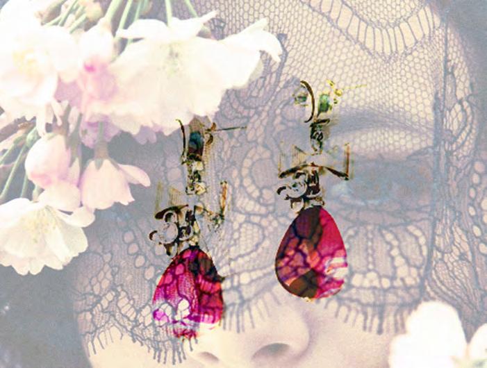 Art.ANGL_05 Sunshine Earrings/ Orecchini Earrings made with silver plated brass, crystals