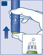 Prema e tenga premuto il pulsante di iniezione fino a quando il contatore della dose si riposiziona sullo zero. Lo 0 deve allinearsi con l indicatore della dose.