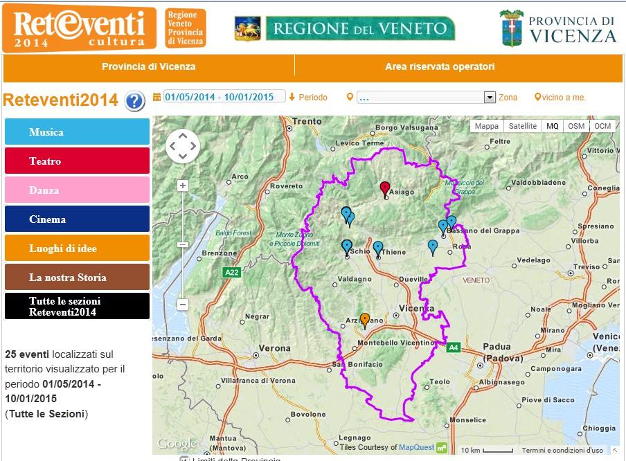 Consultazione mappa interattiva Eventi che rientrano nei Criteri di