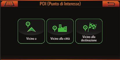 2.2 MENU VAI A 2.2.1 Ricerca di un PDI Nel menu di navigazione, premere il pulsante "Vai a", quindi premere il pulsante PDI.