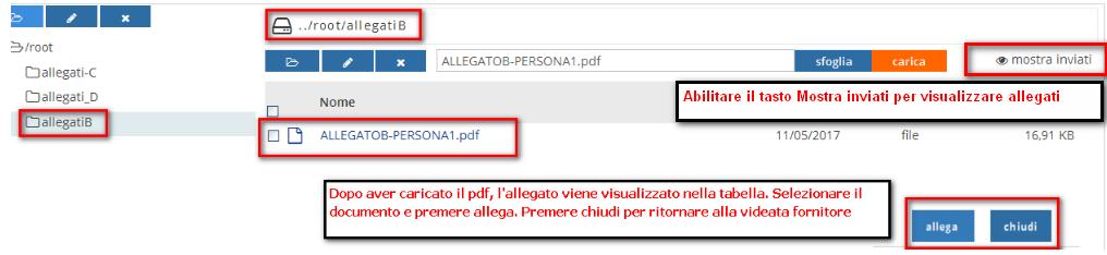 appare la finestra con la descrizione