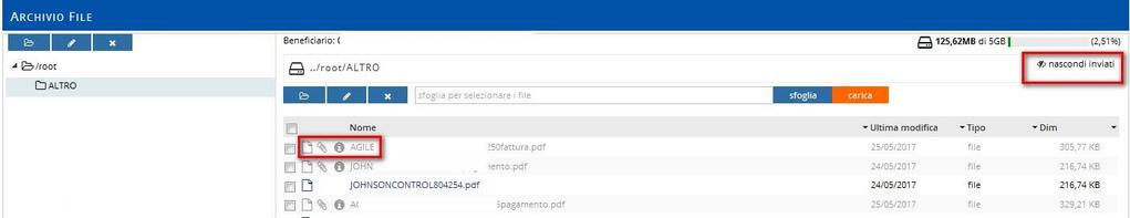 INVIATI I FILE INVIATI APPAIONO IN GRIGIO.