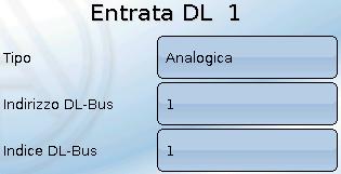 indirizzo bus DL. L'impostazione degli indirizzi del sensore DL è descritta nella scheda tecnica del sensore.