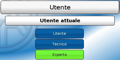 Dopo il caricamento dei dati di funzionamento dal livello Esperto o Tecnico, il regolatore torna al livello Utente e acquisisce le password programmate.