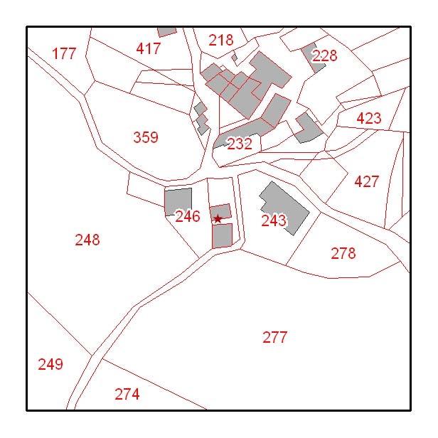 DATI GENERALI Identificativo edificio UR024 Località CASE FEDERIGO UTOE 2 Corella Riferimenti catastali Classe mosaico PS Terre di mezzo Schedatura A2 Schedatura anni80 Estratto catastale Proprietà