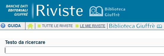 Il menù a tendina del campo FONTE consente di scorrere l elenco delle riviste Giuffrè che sono contenute nella banca dati.