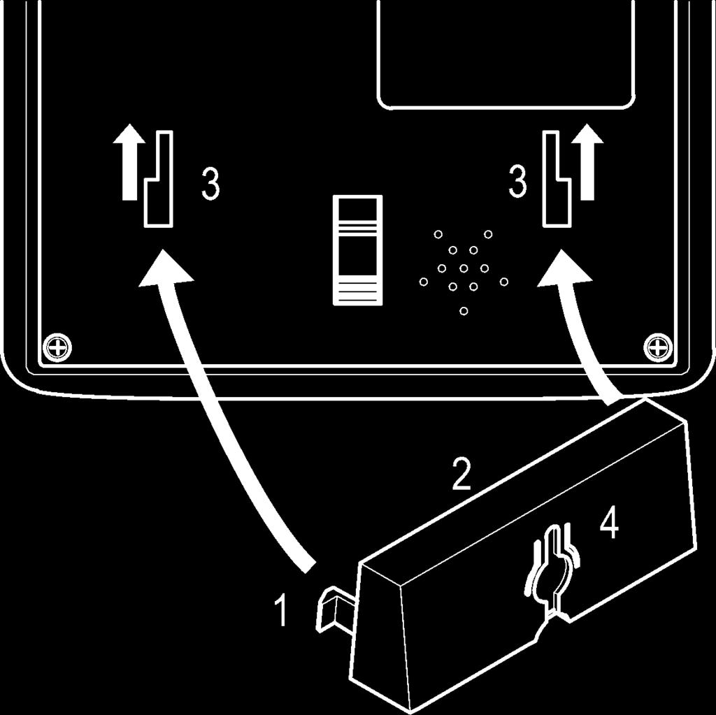 Installazione a parete Installazione a parete Per installare il telefono a parete è necessario l utilizzo dell adattatore (fornito nella confezione), l utilizzo della dima stampata a pag.