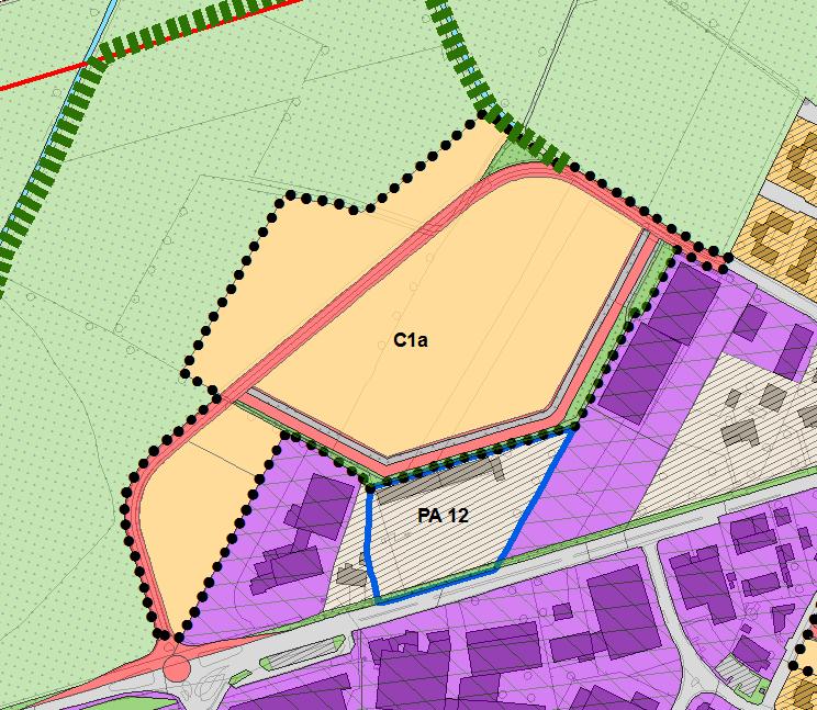 diminuzione della densità abitativa.ob.2 L ambito C1a viene riconfermato dalle previsioni del PGT. Viene però ampliata la superficie territoriale di mq 14.