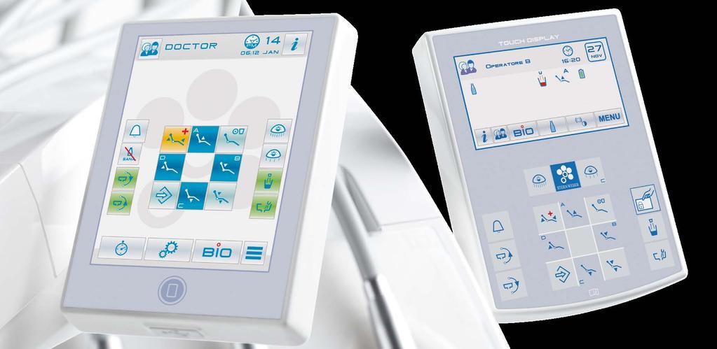 Full Touch multimediale In presenza della telecamera intraorale integrata o del sensore radiografico integrato, il microprocessore della consolle Full