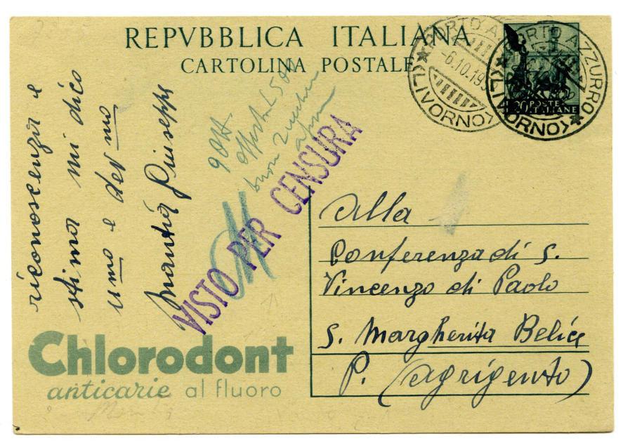 Periodo storico: Repubblica 6.10.1952 Carceri di Porto Azzurro a S.