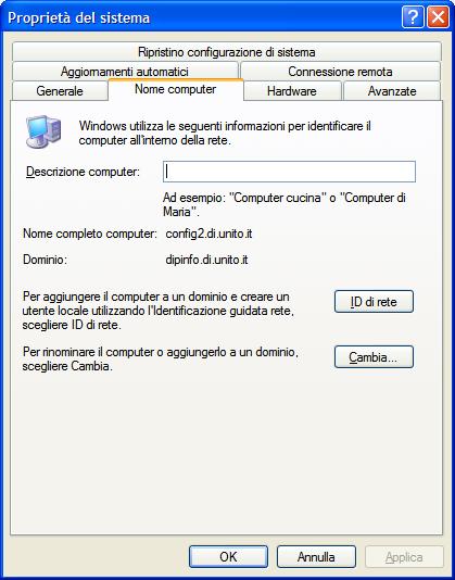 Esercizio Per conoscere l indirizzo logico del proprio computer: