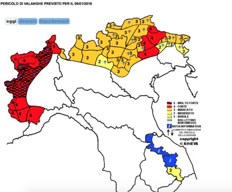 VdA: Limite pioggia-neve sopra i 2000 m, a conferma della tendenza all'aumento delle