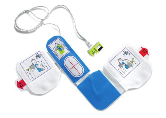Profondità di compressione di almeno 5 cm Specifiche tecniche del dispositivo AED Plus DEFIBRILLATORE ZOLL CPR-D Padz sono elettrodi in un unico elemento progettati per adattarsi all'anatomia