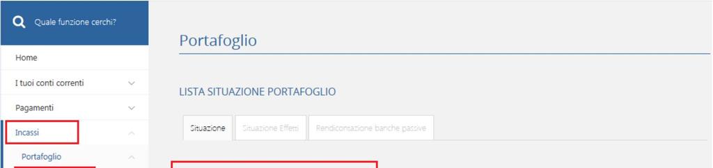 Incassi Portafoglio Situazione BANCA