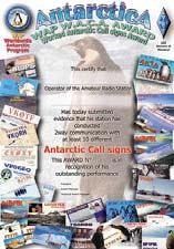 P. - W.A.C.A. (Worldwide Antarctic Program - Worked Antarctic Callsigns Award) è rilasciato, a far data dal 01/01/2005, dalla Sezione A.R.I. di Mondovì (Cuneo) coadiuvata dallo Staff W.A.P., ad O.M. ed S.