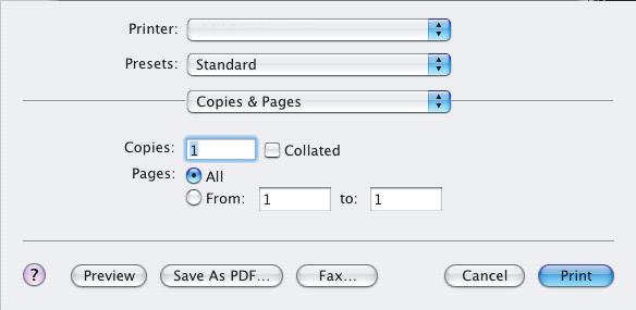 utilizza la funzione di fascicolazione dell'applicazione". Vedere pagina 77. MAC OS X 1. Scegliere [Archivio] [Stampa]. 1 2 3 2.