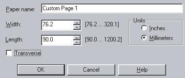 POSTSCRIPT DI WINDOWS 98/ME Nel driver PostScript di Windows 98 è possibile definire e salvare fino a tre dimensioni pagine personalizzate da poter utilizzare successivamente. 1.