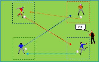 - Palleggi a 2 mani a terra. - Palleggi alternando le 2 mani a terra. - Usare palle varie (volley, rugby, ritmiche, palla 1kg.). Curare l aspetto tecnico e motorio. Distanza: 5m. con spazi di 5m.