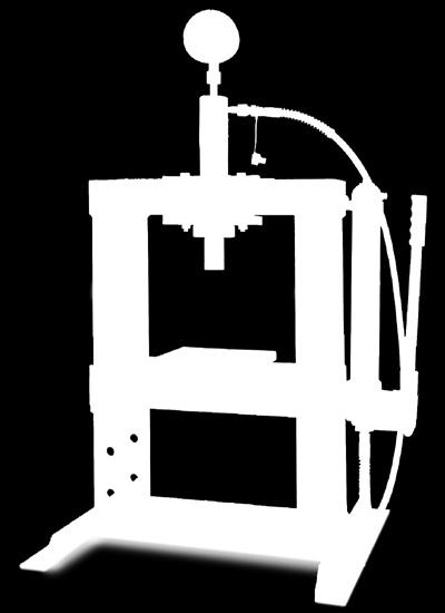 regolabile in altezza in tre posizioni Completa di manometro per controllo pressione Pompa idraulica incorporata, attivazione manuale Cilindro laterale