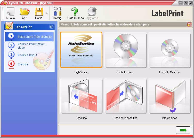CyberLink LabelPrint Il programma LabelPrint CyberLink LabelPrint è un pratico programma per la stampa di etichette per dischi, copertine e intarsi.