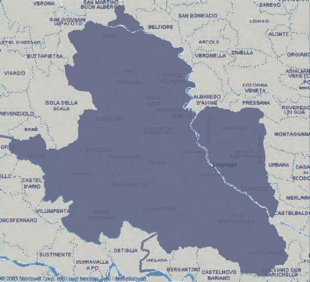 Verona, a nord/ovest con l Ulss 22 Bussolengo, ad est con l Ulss 17 Este, a sud/sud-est con l Ulss 18 Rovigo e ad ovest con la Regione Lombardia.