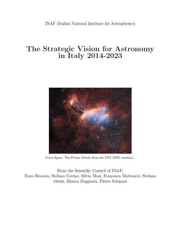 Documento di Vision Ø Documento di competenza del Consiglio ScienBfico, che lo propone al presidente (statuto) Ø Scri>o fine 2013 inizio 2014 Ø Consultazione pers.