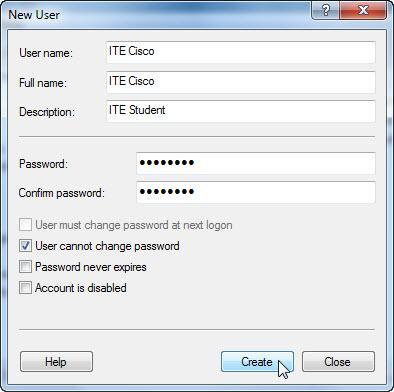 completo: ITE Cisco Descrizione: Studente ITE Password e Conferma Password: Tc!