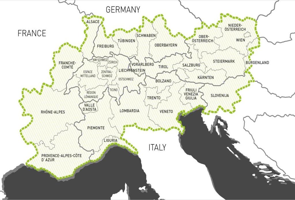 SPAZIO ALPINO Autorità di Gestione Stati Partner e relative regioni eleggibili Land of Salzburg, - Department for economy, tourism and communities - Sub-department regional develoment and EU regional