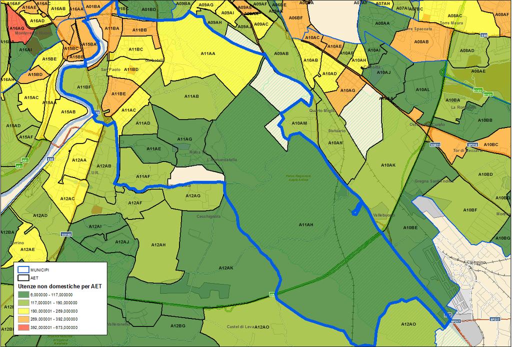 Domanda di Servizio Municipio VIII Distribuzione delle utenze non domestiche Ta.