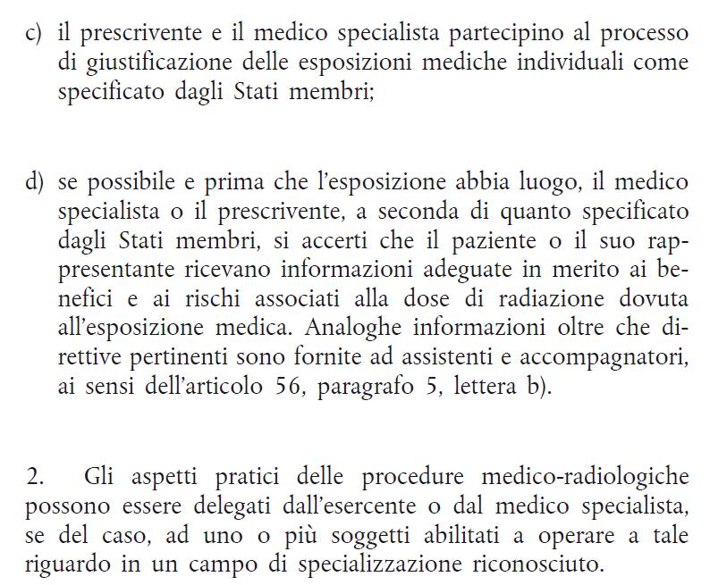 CAPO VII Esposizioni mediche Articolo 57