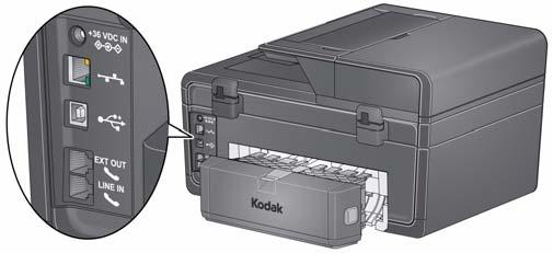 per schede di memoria 5 Porta del telefono Ext out 15 Vassoio della carta 6 Porta USB 16 Vetro dello scanner 7 Porta del cavo di alimentazione 17 Coperchio dello