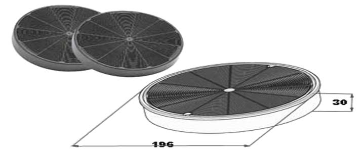 ARISTON 91200177 FK236 91200178 Filtro Carbone diam.