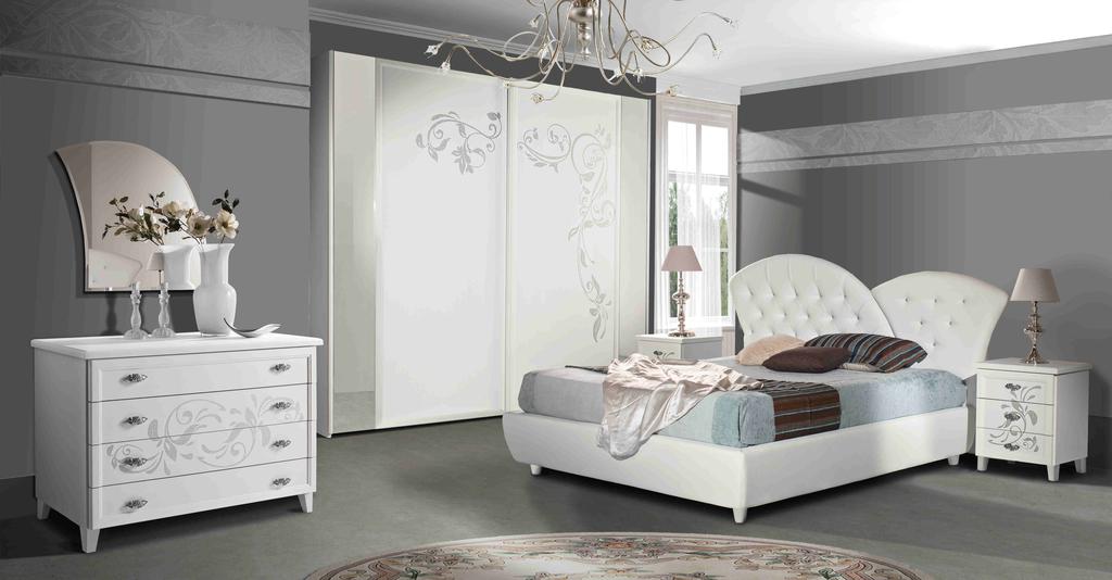 Composizione Queen 01 Letto matrimoniale cm L 212 H 125 P 205 Armadio scorrevole cm