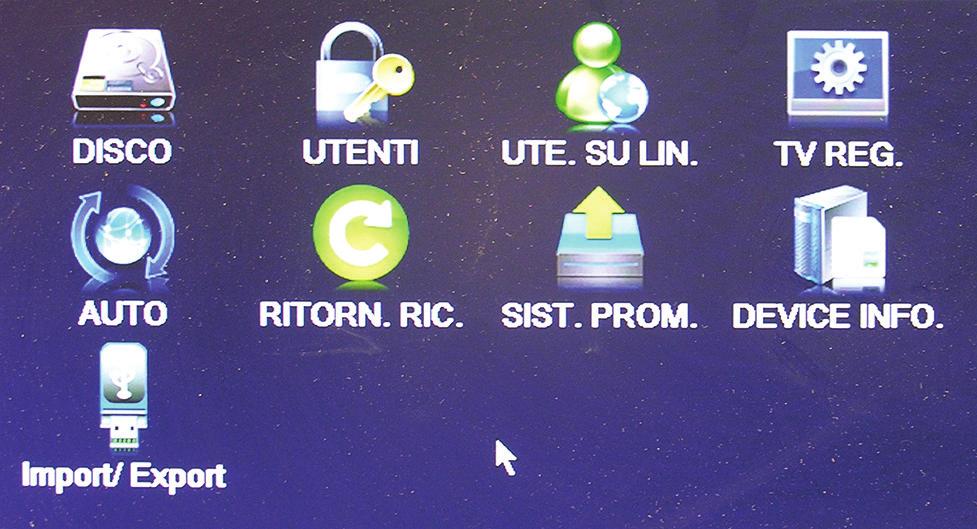 per confermare ed uscire dal menu oppure Annulla per uscire senza salvare le impostazioni modificate. 6.3.7 - Serie imp. Menu non utilizzato su questo modello. 6.3.8 - Ronda imp.