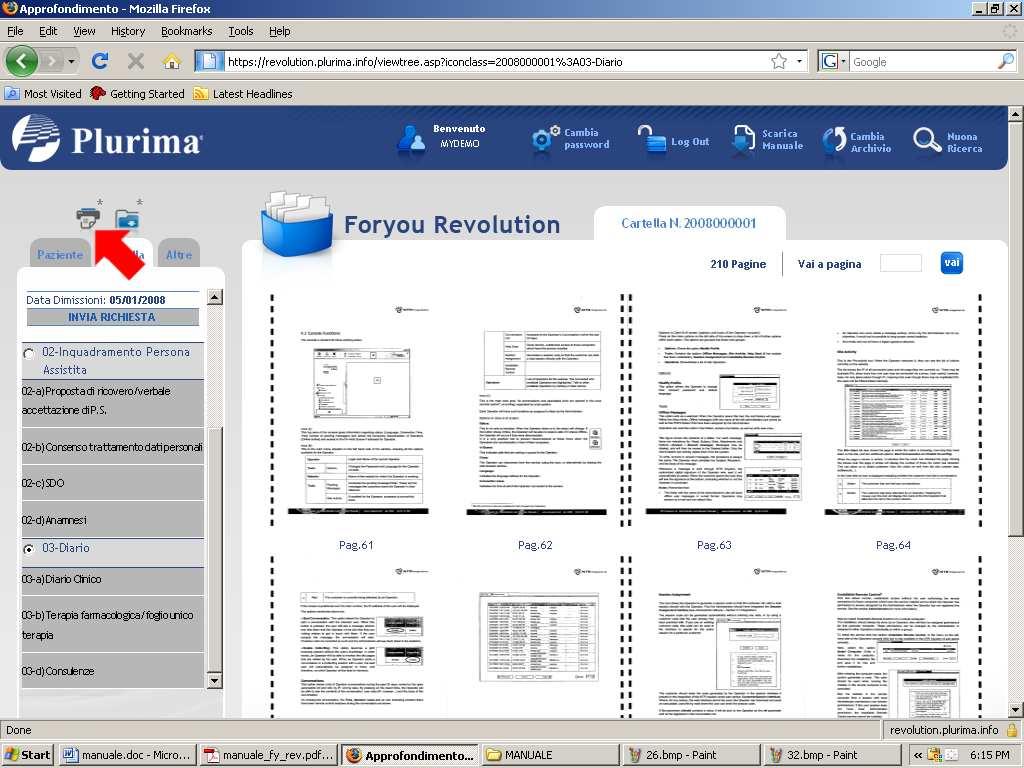 Se invece si clicca il pulsante Stampante dopo aver selezionato una classe documentale o l intera cartella