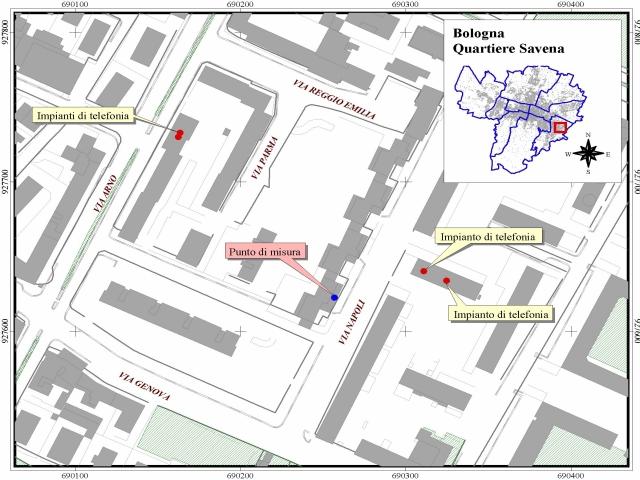 B - MONITORAGGIO IN CONTINUO. Per quanto riguarda il Quartiere Savena, è stata effettuata una campagna di monitoraggio, in corrispondenza dell edificio di Via Napoli, n.