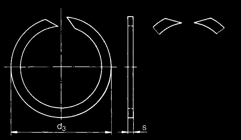 ) Foro Hole d 1 Anello Ring d 3 min. Dimensioni (mm) Dimensions (mm) Larghezza Width b.1 Spessore Tickness s.