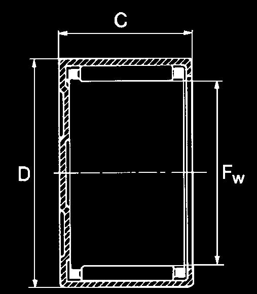 Astucci a rullini aperti (serie HK) Drawn cup needle roller bearings open end (HK series) Cages à aiguilles avec fond (série BK) Drawn cup needle roller bearings closed end (BK series) HK BK Diametro