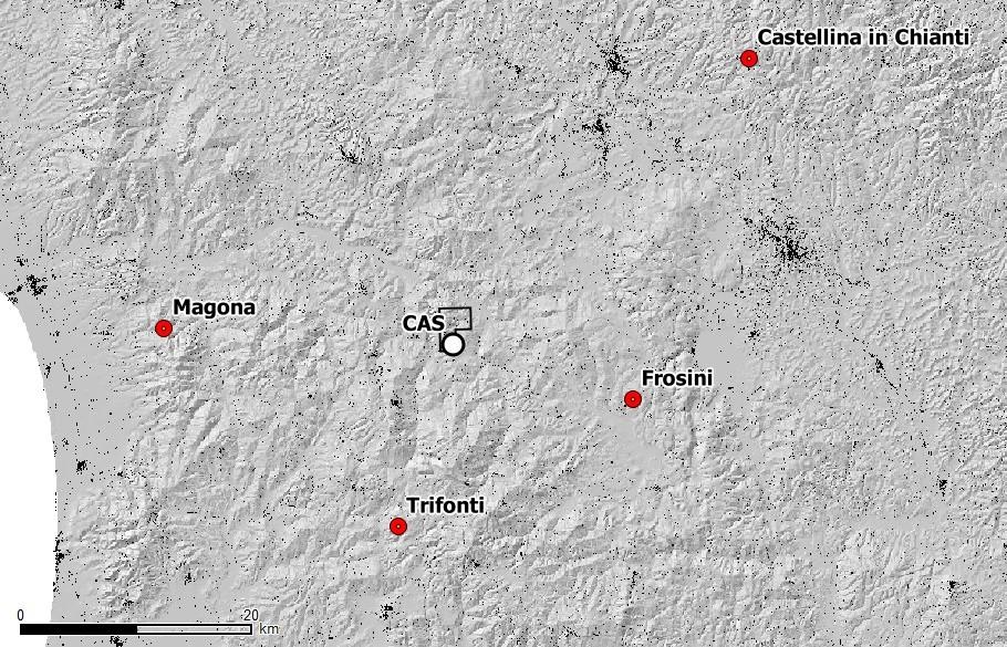 8.3 INTEGRAZIONE CON LA RETE INGV La rete sismica nazionale RNS INGV in un ampio intorno del progetto Castelnuovo è attualmente costituita da n.
