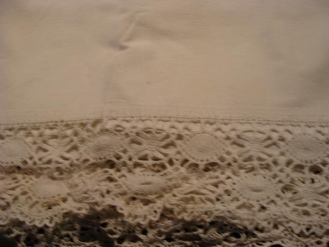 lenzuolo con bordo in cotone lavorato