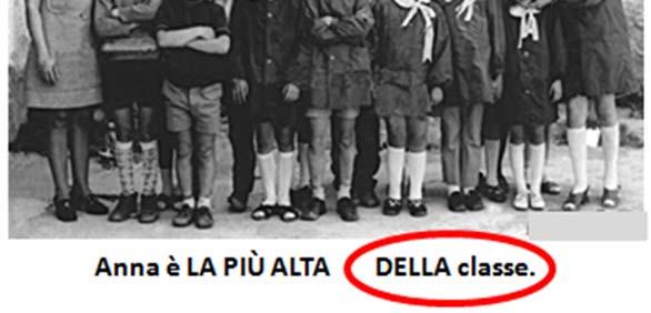 (SUPERLATIVO RELATIVO). In questo caso, il gruppo è la classe di Anna.