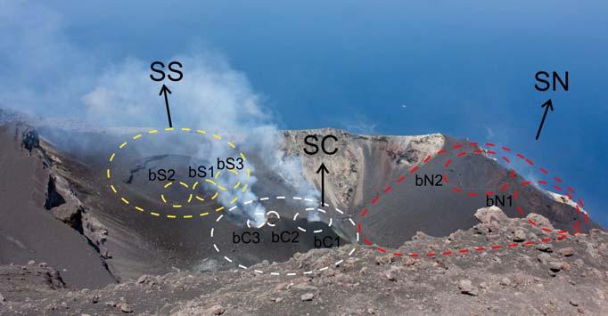 osservt l ttività eruttiv e rccolti lcuni cmpioni di cenere. In prticolre sono stte svolte delle ricognizioni in re sommitle nei giorni 16, 17 e 19 giugno 2009.