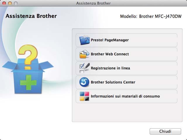 Nell shermt Assistenz Brother, fre li sull ion i Presto! PgeMnger per eere l sito i ownlo i Presto! PgeMnger, quini seguire le istruzioni visulizzte sullo shermo. (OS X v10.8.