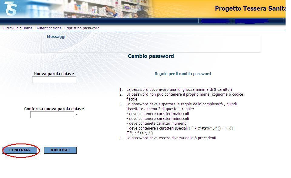 Pag. 14 di 20 Qualora la risposta non coincida con quella memorizzata, il Sistema evidenzierà l'errore: è sufficiente correggere la risposta per poter procedere nell'applicazione di cambio parola