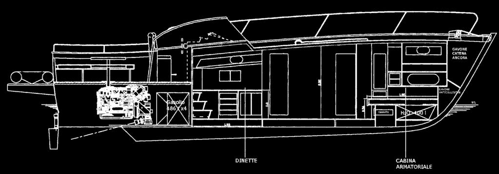 Open42 caratteristiche tecniche 42 Open Categoria di progettazione CE B Lunghezza fuori tutto con plancetta e delfiniera (Lft) m. 13,74 Lunghezza dello scafo (Lh) m.