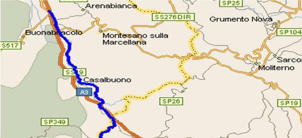 ITINERARI ALTERNATIVI Sud A/3 Napoli - Reggio Calabria tratto Padula Buonabitacolo - Lauria Sud Vigilanza