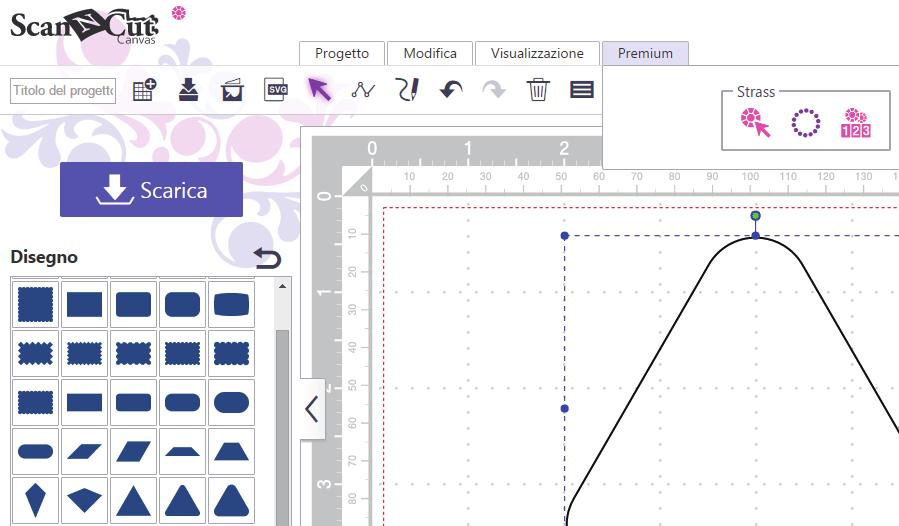 SnNCutCnvs Crezione di un disegno personlizzto on l Proedur guidt per strss È possiile rere filmente un disegno per strss originle utilizzndo le proprie forme preferite.