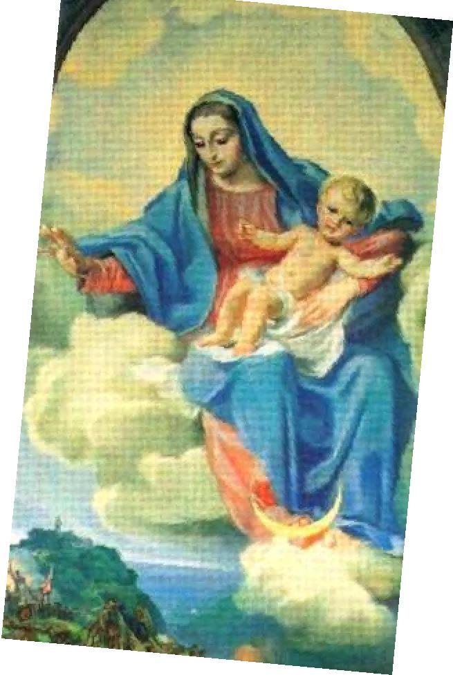 Maria Santissima, Madre di Dio e degli uomini, ecco che noi, umilmente prostrati ai piedi del tuo augustissimo trono, Ti invochiamo sotto il bel titolo di Nostra Signora delle Grazie.